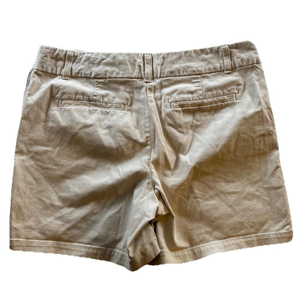 LOFT The Riviera Short Womens 10 Tan Stone Cotton Flat Front Slash Pocket - Picture 2 of 7